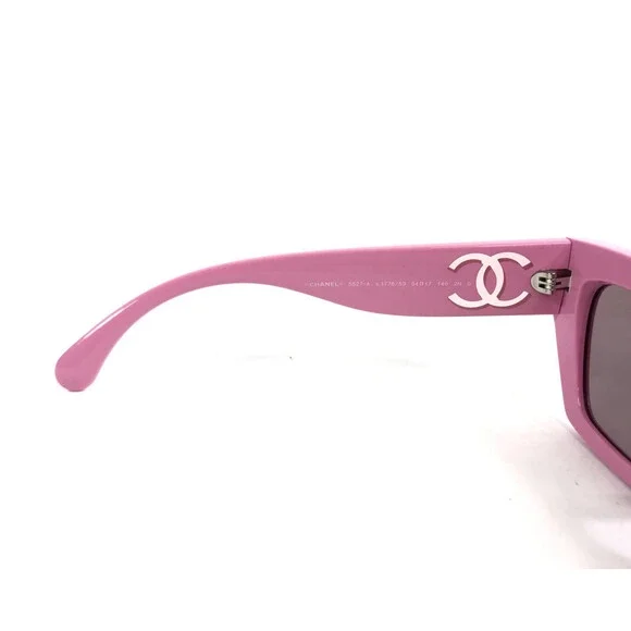 Chanel Sunglasses 5527-A c.1776/53 Polished Pink Asian Fit Frames w/ Gray Lenses - Picture 10 of 13